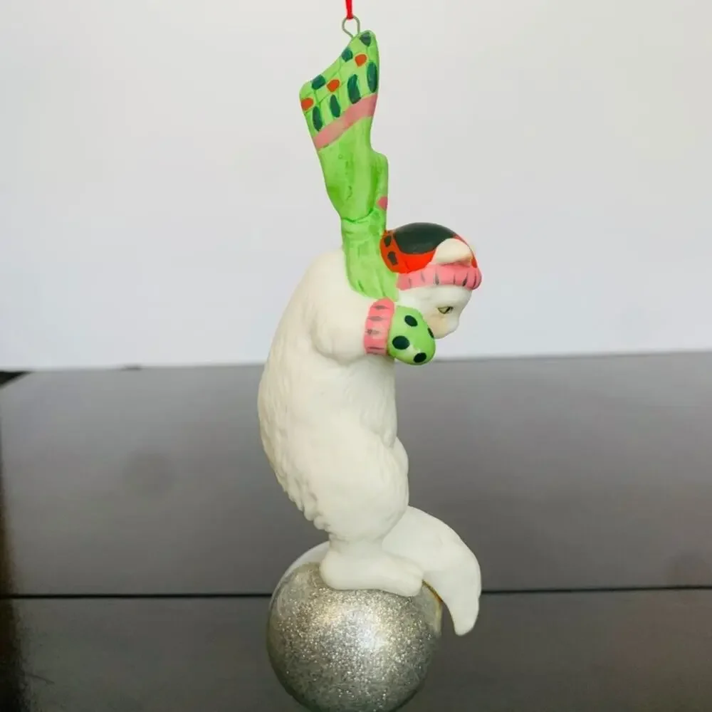 Vintage Porcelain Cat Ornament